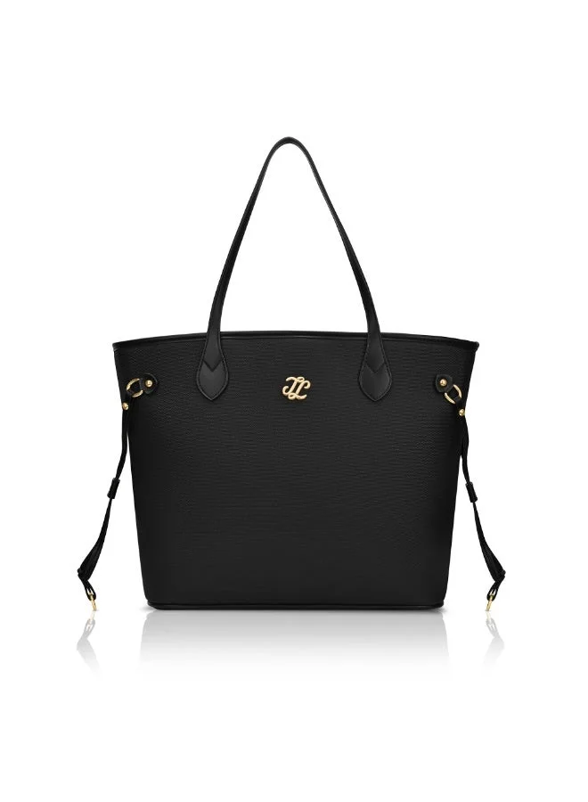 Signature Canva Laptop Tote (Black)